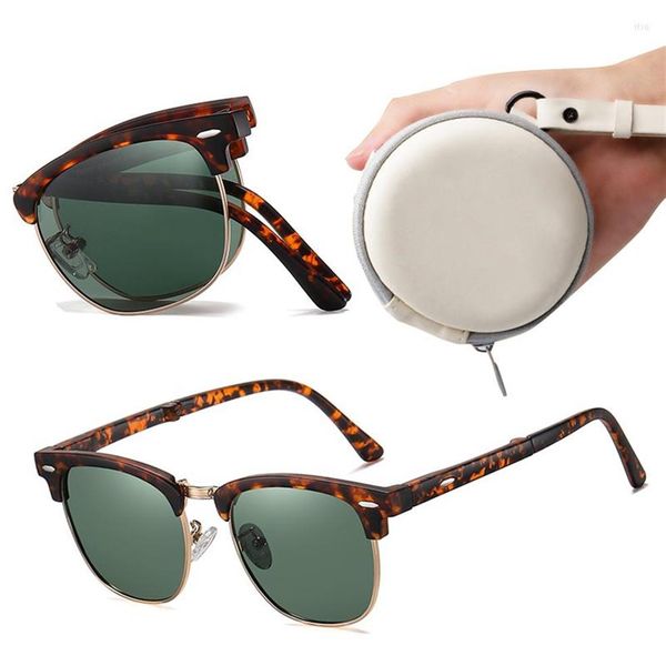 

sunglasses folding hd polarized men women designer club brand folded driving sun glasses blinded dropp master shades275l, White;black