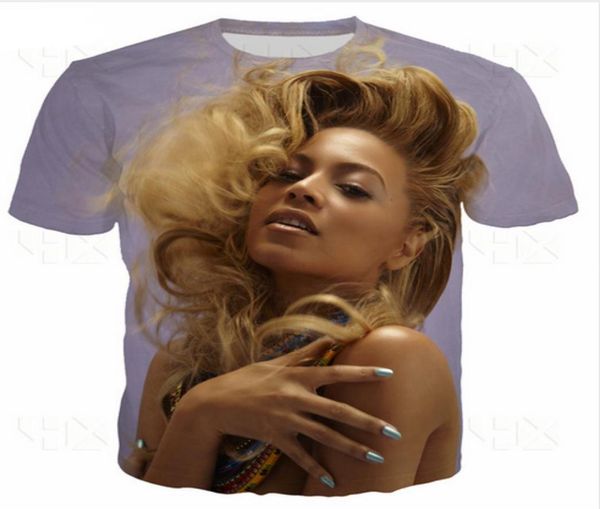 

casual mens womans singer beyonce 3d hd print tshirt summer shortsleeved oneck tshirt fashion style shirt brand tees wr6933535, White;black