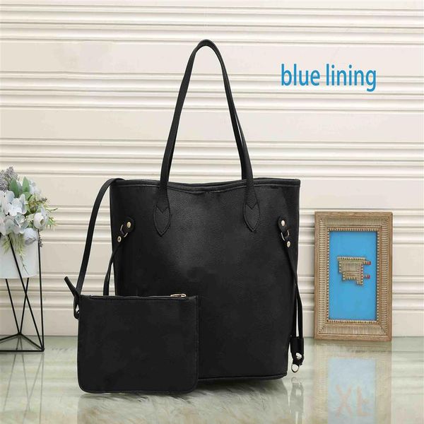 

woman shopping bag handbag purse tote pu leather fashion shoulder blue lining houlder totes purses wallets womens wom267a