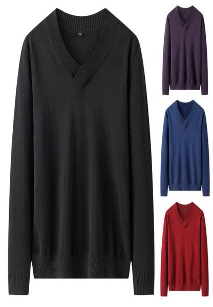 

varsanol knittwear mens sweaters cotton pullovers v neck fashion knitted sweater men winter clothing 2020 solid full pull homme2785490, White;black