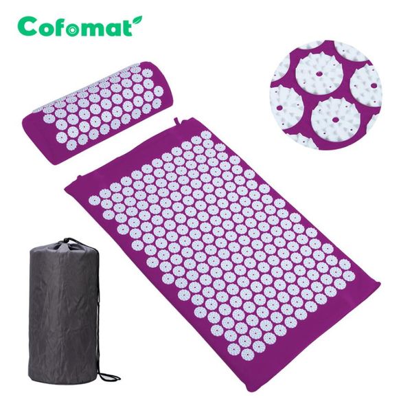 

with bag acupressure mat yoga mat pain relieve body back neck massage mat nature massager cushion massage rug with carry bag 201201819963