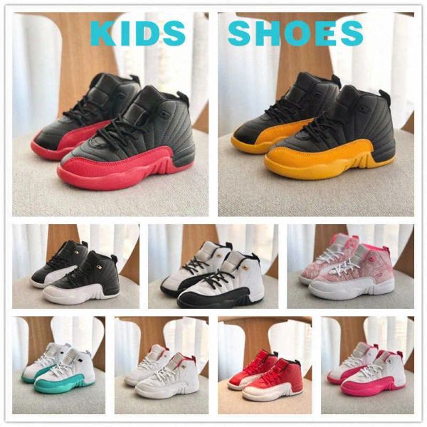 

kid shoes designer jumpman 12s kids toddlers youth outdoor trainer boys basketball sneakers infants chicago shoe baby sports athletic traine, Black