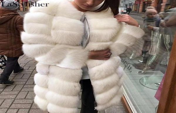 

luxuy female outerwear fake fur coat 2020 winter autumn white long fur coat women ladies jackets for women plus size 3xnew273f748991818, Black