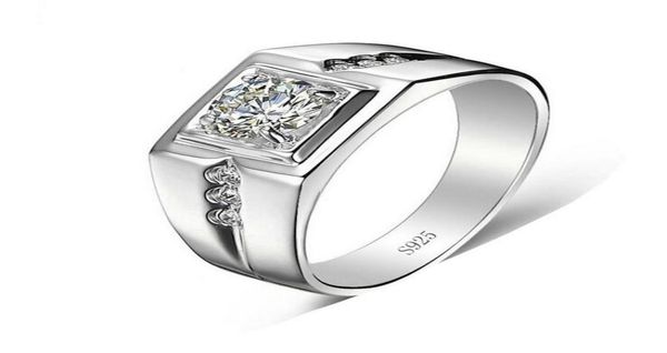 

whole solitaire luxury jewelry 925 sterling silver white z cz zirconia diamond wedding engagement men finger ring gift siz3329519
