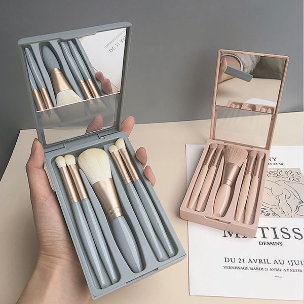 

makeup tools portable brush set with mirror for travel lip highlight eyeshadow and foundation powder blending cosmetic 230822
