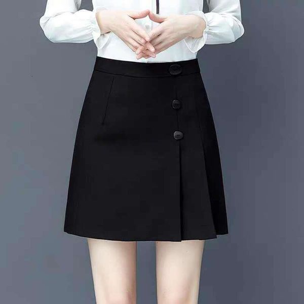

item title anti revealing skirt short womens spring and summer all matching high waist bag hip pleated a, Black