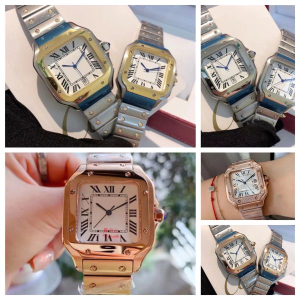 

fashion dress lady man wristwatch square women montre male gift casual couple clock, Slivery;brown