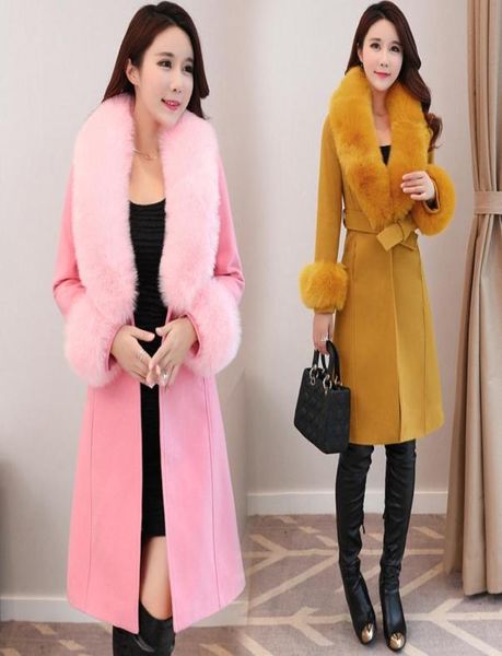 

abrigos women 2020 new autumn winter cashmere coat large size woolen coat women korean long wool overcoat female with belt z9592224492, Black