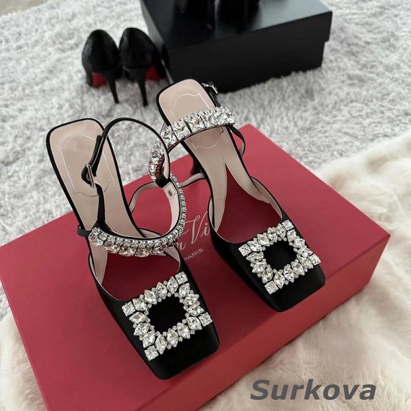 

dress shoes women's pumps high heel shoes fashion square toe buckle super high heel single shoes thin heel party high heel shoes 230822, Black