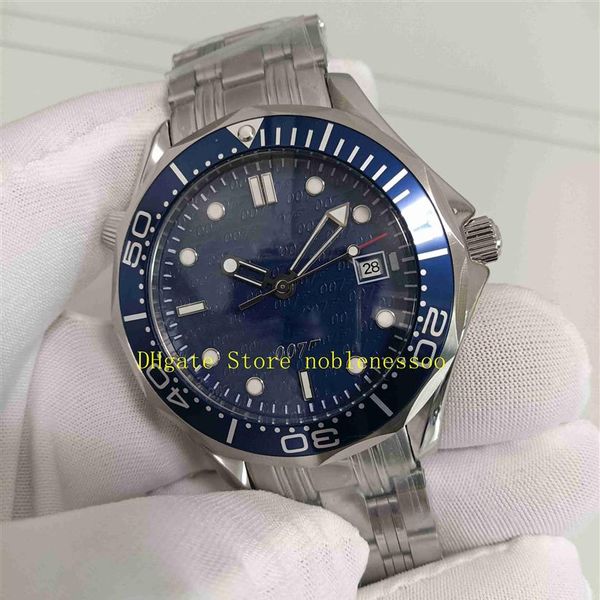 

real po in original box mens automatic watches men blue dial 007 stainless steel bracelet limited edition professional asia 281238f, Slivery;brown