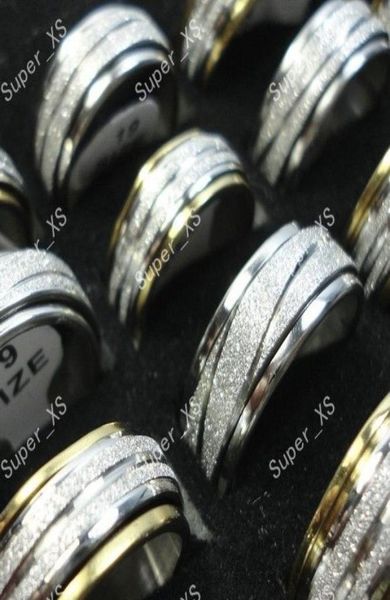 

fashion never fade rotatable gold silver stainless steel rings for women and men whole jewelry bulk lots lr2207743302