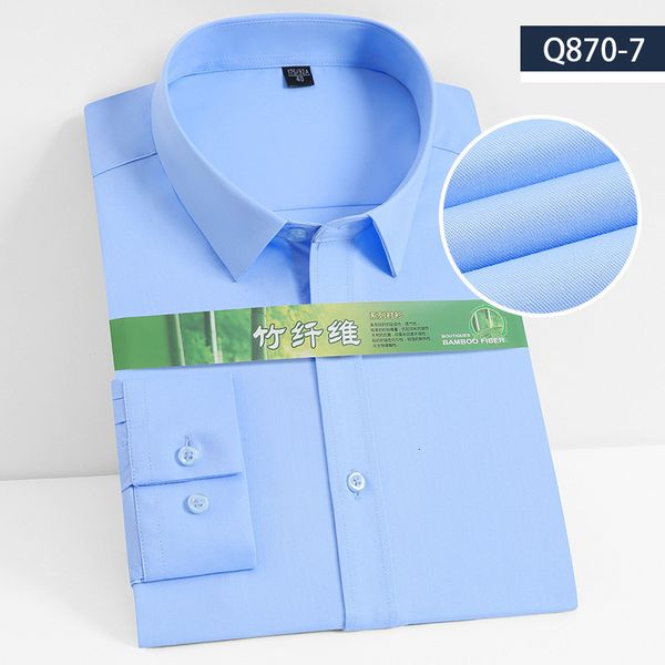 

men's casual shirts bamboo fiber shirt longsleeved business solid color dress white slim fit men plaid striped 230822, White;black