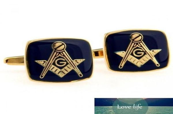 

wholemen039s jewelry pattern wedding gift shirt cuff links for men unique groomsmen gifts blue masonic cufflinks with gold2150724, Silver;golden