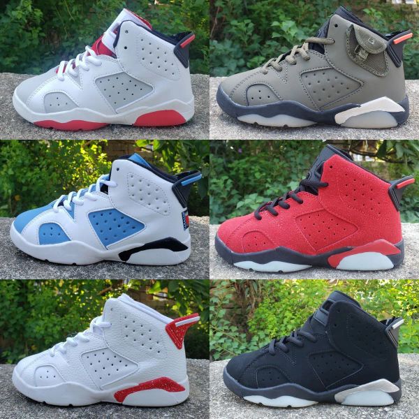 

jumpman 6 6s kids basketball shoes university blue red oreo midnight navy georgetown black cat electric green boy girls outdoor sports train