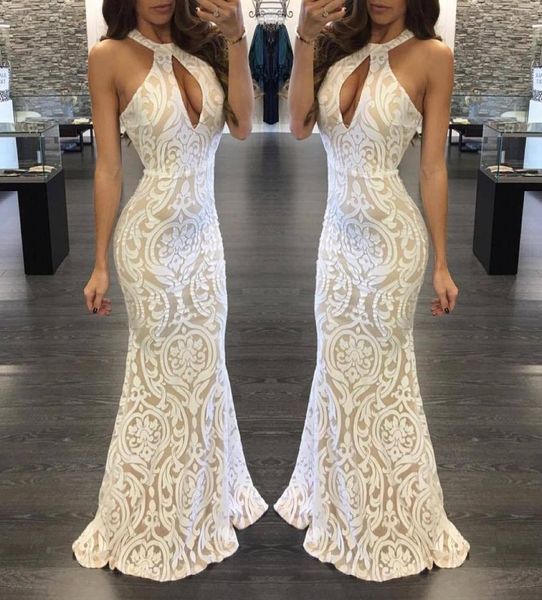 

evening dresses mermaid ivory over champagne high neck sleeveless backless whiteblack real pictures prom gowns4443709, Black
