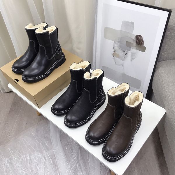 

designer u's highest quality short boots for women in autumn and winter 2023 plush thick soles versatile snow boots warm and fashionabl, Black