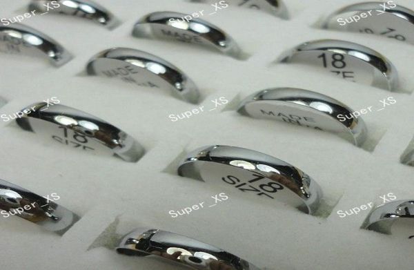

new smooth silver stainless steel rings for women men whole fashion jewelry bulk lots lr346 3809312