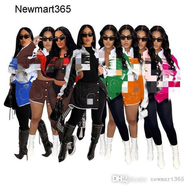 

women jackets designer 2023 new autumn and winter detachable spicy girl motorcycle cardigan printed coat cool silk cotton 8 colours, Black;brown