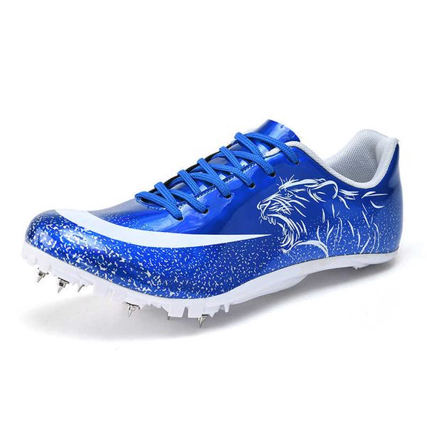 

mens womens athletic shoes professional running trainers youth spike racing shoes blue black whiite