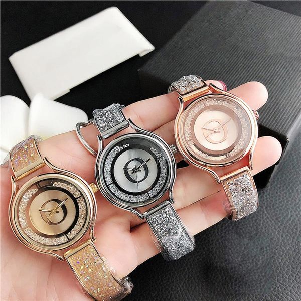 

fashion brand watches women's girls crystal style metal steel band quartz wrist watch p742562, Slivery;brown