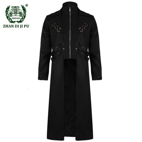 

men's trench coats vintage victorian steampunk jacket for men gothic renaissance medieval frock coat uniform cosplay halloween costume, Tan;black