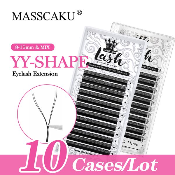 

false eyelashes 10cases masscaku yy shape s cd curl hand woven wimpers 005007mm soft light natural individual 230822