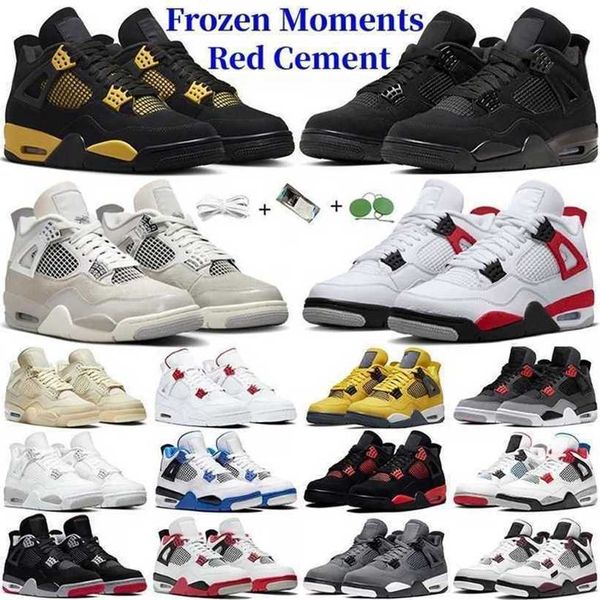 

basketball shoes for men women 4 4s frozen moments black cat thunder lightning military blue pine green seafoam cacao wow red cement medium