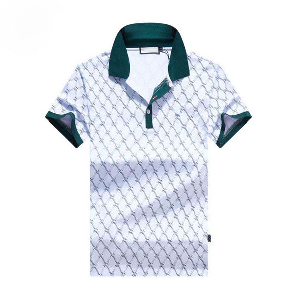 

22ss summer europe mens polos stripe printing t shirts collar grid print polo designer tshirts womens cotton check tshirt, White;black