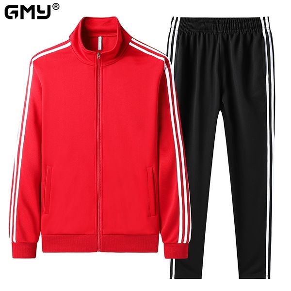 

men's tracksuits 2023 spring autumn mens tracksuit sets fashion three lines casual jacket pants two piece baseball uniform men set brea, Gray
