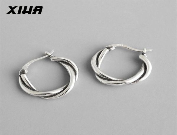 

925 sterling silver hoop earrings for women summer trend round earring ear piercing korean huggie fashion jewelry 200924256m1318637, Golden;silver