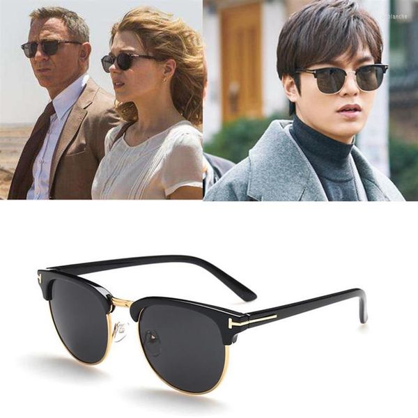 

sunglasses luxury classic fashion brand men women tom female half frame uv400 male sun glasses oculos gafas t 8015335b, White;black