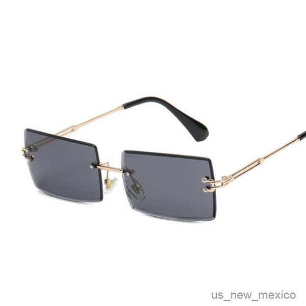 

sunglasses new square sunglasses man fashion rimless gradient rectangle female shades frameless ocean lens designer sun glasses woman r23082, White;black