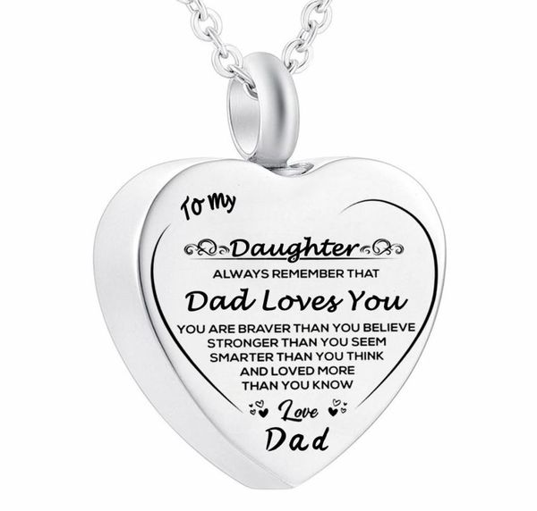 

heart pendant cremation urn necklace for ashes for men stainless steel waterproof keepsake dad love son and daughter memorial jewe9519683, Silver
