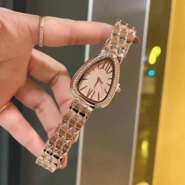 

2021 women luxury watches three stitches series womens quartz watch european brand steel strap clock fashion rose231b, Slivery;brown