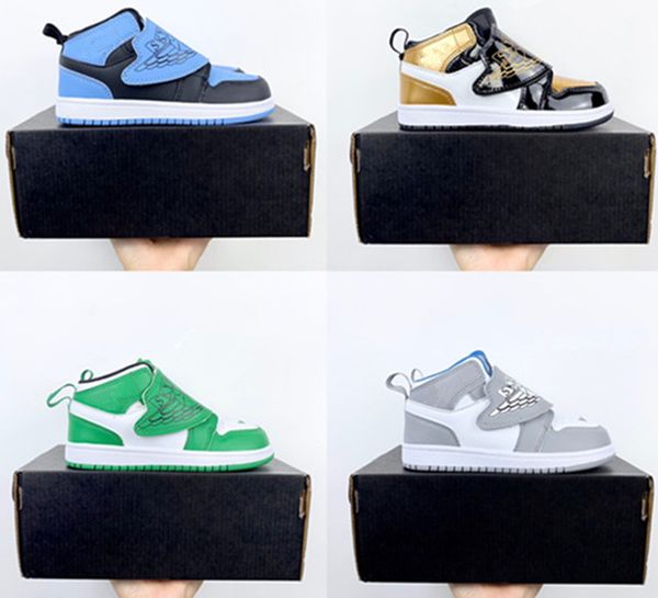 

2023 1s kids shoes black university blue green infant sneakers children basketball boys girls toddler sports shoes new tennis trainers 22-37