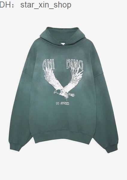 

anines bing hoodie women desginer fashion cotton classic letter print wash water stir fry color snowflake loose sweatshirt hoodies 3 msf2, Black