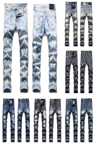 

2022 men039s jeans european american street fashion brand men jeans slim denim straight biker skinny ripped jean hip hop pencil9420489, Blue