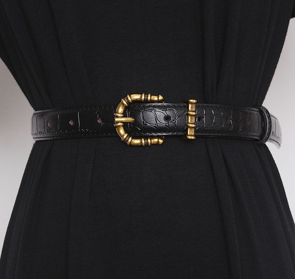 

neck tie set women s runway fashion genuine leather cummerbunds female dress corsets waistband belts decoration n belt r261 230822, Black;blue