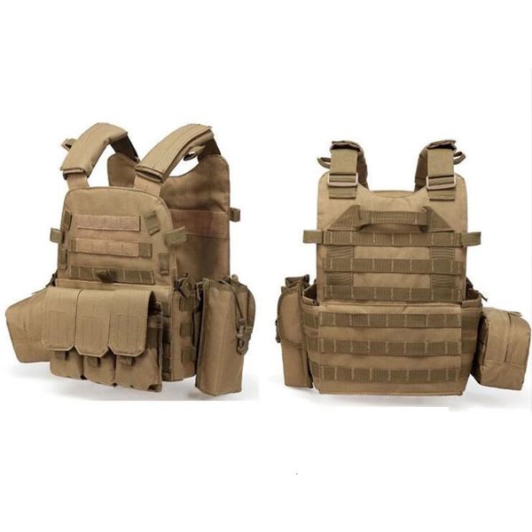 

men's vests nylon webbed gear tactical vest body armor hunting airsoft accessories 6094 pouch combat camo military army vest 230822, Black;white