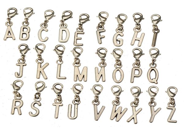

diy letter charms with clasps crafts clothes necklace pendants bracelets dangles vintage silver metal capital new jewelry fittings6061755, Bronze;silver