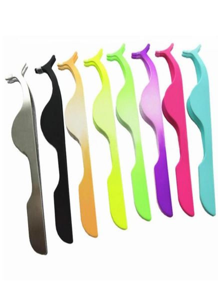 

1pcs stainless steel false eyelash fake eye lash tweezers applicator clip makeup tool beauty colorful for eyes make up7851657