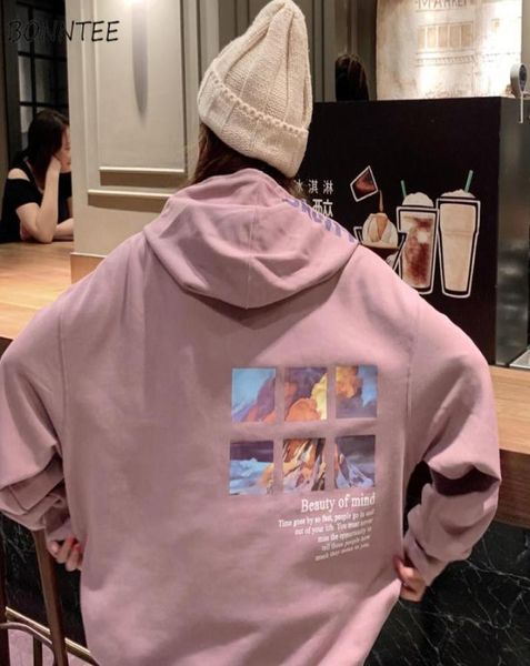 

hoodies women hooded soft loose simple cartoon printed fashion ulzzang oversize funny womens sweatshirts streetwear chic leisure m6142958, Black