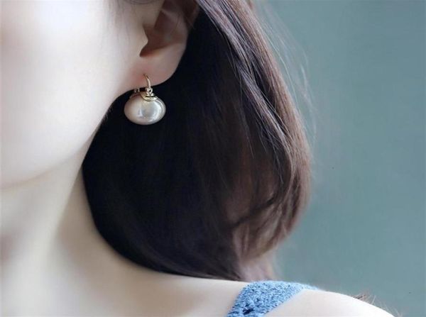 

pearl ear buckle earrings women039s s925 drop net red real tremella nail new fashion256d2975314, Golden