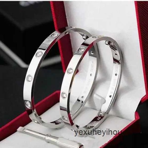 

luxury love bangle women men 4cz steel screw screwdriver bracelets gold silver rose nail bracelet couple engagement fashion designer jewelry, Black