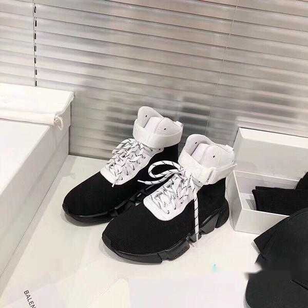 

fashion knit letter socks shoes sneakers speed flat training shoes men and women elastic stocking boots, Black
