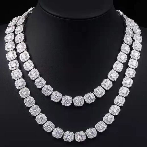 

10mm 16/18/20/22/24inch 925 sterling silver moissanite diamond chain necklace7/ 8/9inch bracelet for women/men nice gift