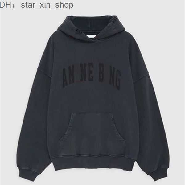 

anines bing hoodie women desginer fashion cotton classic letter print wash water stir fry color snowflake loose sweatshirt hoodies 2 8ew3, Black