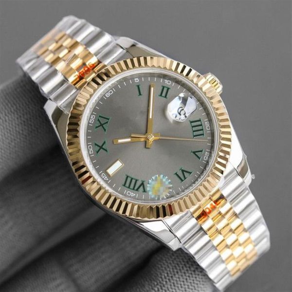 

2022 automatic mechanical watches men big magnifier 41mm stainless steel sapphire mens watches male wristwatches waterproof lumino282a, Slivery;brown