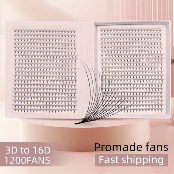 

false eyelashes 1200 fans lashes xxl mega tray matte ultra dark premade volume fan pointy base promade eyelash s makeup tools 230822