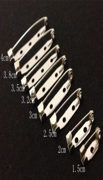 

500pcs 152025303235384045mm safety lock back bar pin diy brooch base use for brooch and hair jewelry8323678, Silver